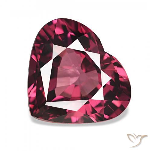 4.08ct Raspberry Red Rhodolite Garnet Gemstones, Heart, VS