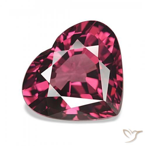 4.08 ct Red Rhodolite Garnet Stone, Natural Rhodolite Garnet in Heart Facet Shape for Sale