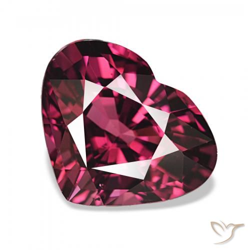 4.50 ct Red Rhodolite Garnet Gemstone, Rhodolite Garnet Gem in Heart Facet Shape for Sale.