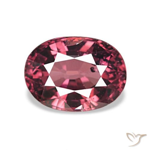 1.24 ct Red Rhodolite Garnet Gemstone, Rhodolite Garnet Gem in Oval Facet Shape for Sale.