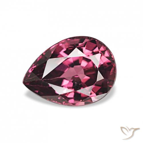 1.12 ct Purple Rhodolite Garnet Gemstone, Rhodolite Garnet Gem in Pear Facet Shape for Sale.