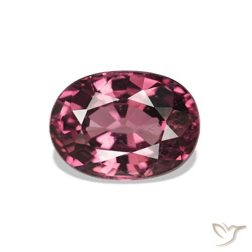 1.19 ct Red Rhodolite Garnet Gemstone, Rhodolite Garnet Gem in Oval Facet Shape for Sale.