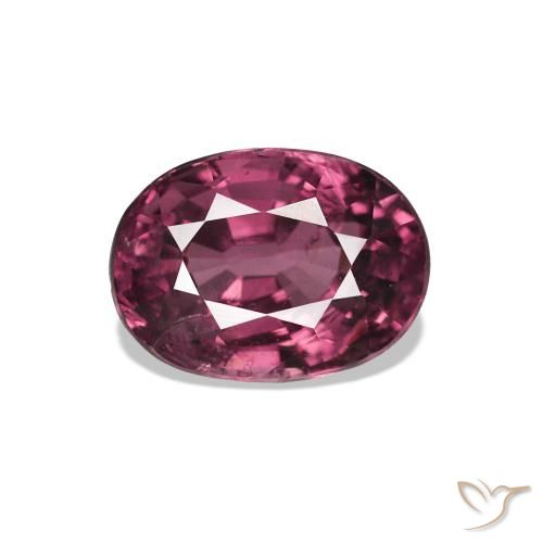 1.29 ct Purple Rhodolite Garnet Gemstone, Rhodolite Garnet Gem in Oval Facet Shape for Sale.