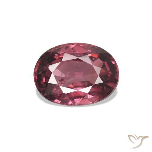 1.02 ct Red Rhodolite Garnet Gemstone, Rhodolite Garnet Gem in Oval Facet Shape for Sale.