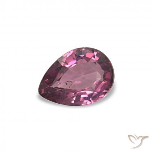 0.79 ct Purple Rhodolite Garnet Gemstone, Rhodolite Garnet Gem in Pear Facet Shape for Sale.