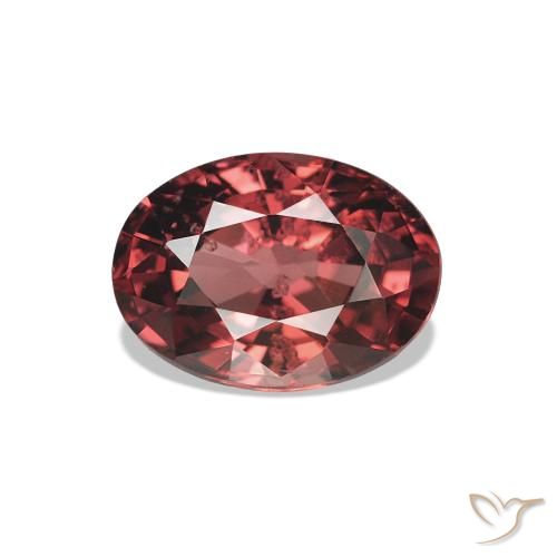 1.02 ct Red Rhodolite Garnet Gemstone, Rhodolite Garnet Gem in Oval Facet Shape for Sale.