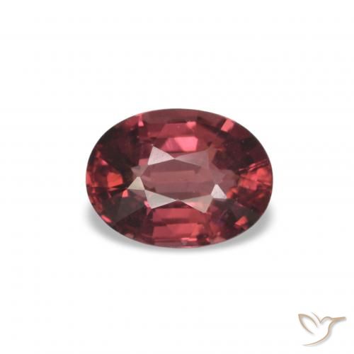 1.09 ct Red Rhodolite Garnet Gemstone, Rhodolite Garnet Gem in Oval Facet Shape for Sale.