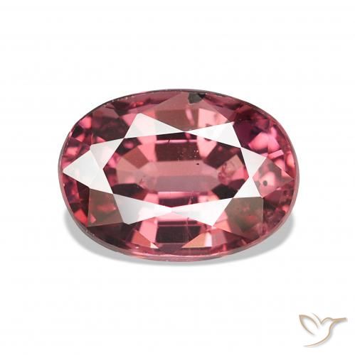 1.19 ct Red Rhodolite Garnet Gemstone, Rhodolite Garnet Gem in Oval Facet Shape for Sale.