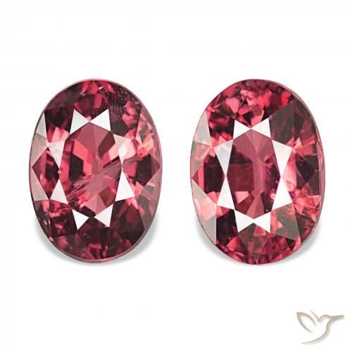 2.16 ctw Red Rhodolite Garnet Gemstones, Rhodolite Garnet Gems in Oval Facet Shape for Sale.