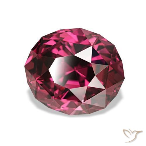 3.49 ct Red Rhodolite Garnet Stone, Natural Rhodolite Garnet in Oval Concave Cut Shape for Sale