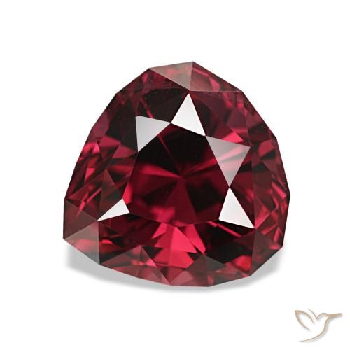 3.93 ct Red Rhodolite Garnet Gemstone, Rhodolite Garnet Gem in Pear Concave Cut Shape for Sale.