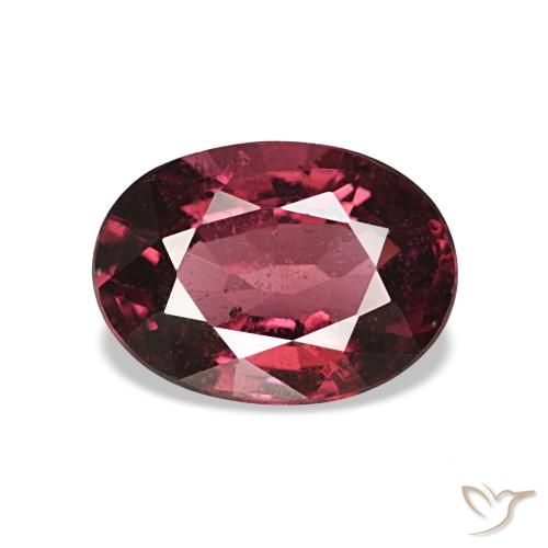 1.01 ct Red Rhodolite Garnet Gemstone, Rhodolite Garnet Gem in Oval Facet Shape for Sale.