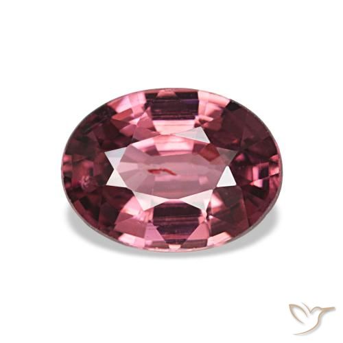 0.91 ct Red Rhodolite Garnet Gemstone, Rhodolite Garnet Gem in Oval Facet Shape for Sale.