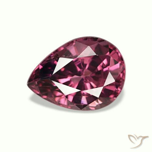 0.90 ct Purple Rhodolite Garnet Gemstone, Rhodolite Garnet Gem in Pear Facet Shape for Sale.