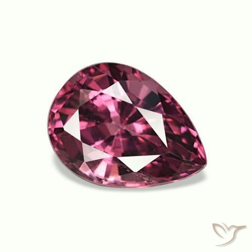 0.90 ct Purple Rhodolite Garnet Stone, Natural Rhodolite Garnet in Pear Facet Shape for Sale