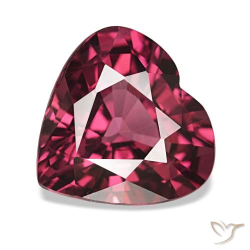 4.25 ct Purple Rhodolite Garnet Gemstone, Rhodolite Garnet Gem in Heart Facet Shape for Sale.
