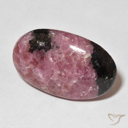 29.09 ct Multicolor Rhodonite Stone, Natural Rhodonite in Oval Cabochon Shape for Sale