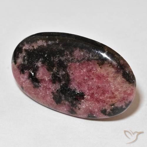 51.18 ct Multicolor Rhodonite Stone, Natural Rhodonite in Oval Cabochon Shape for Sale