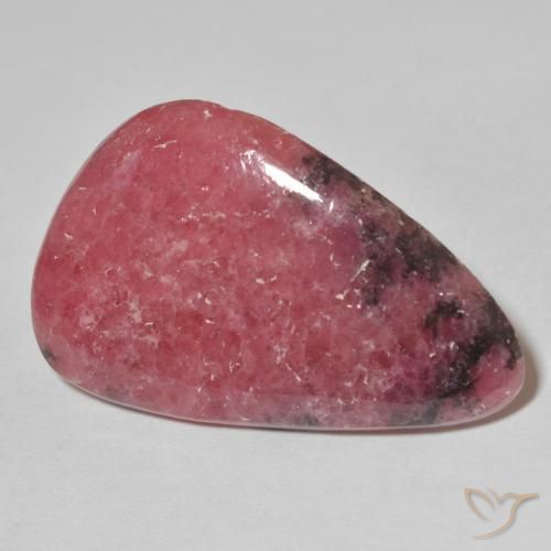 30.82 ct Multicolor Rhodonite Stone, Natural Rhodonite in Pear Cabochon Shape for Sale