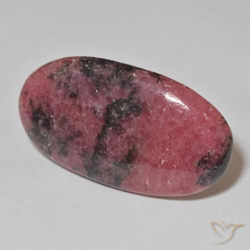 59.30 ct Multicolor Rhodonite Stone, Natural Rhodonite in Oval Cabochon Shape for Sale