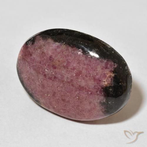 27.88 ct Multicolor Rhodonite Stone, Natural Rhodonite in Oval Cabochon Shape for Sale