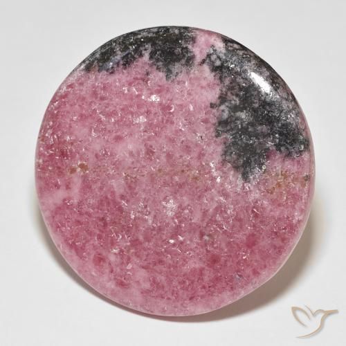 86.05 ct Multicolor Rhodonite Stone, Natural Rhodonite in Round Cabochon Shape for Sale