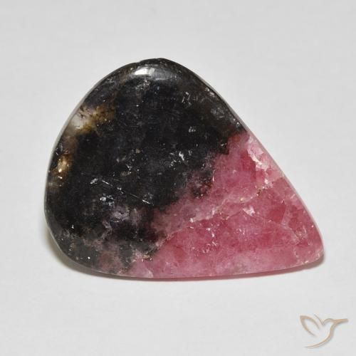 25.15 ct Multicolor Rhodonite Stone, Natural Rhodonite in Pear Cabochon Shape for Sale