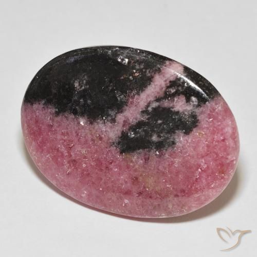 45.90 ct Multicolor Rhodonite Stone, Natural Rhodonite in Oval Cabochon Shape for Sale