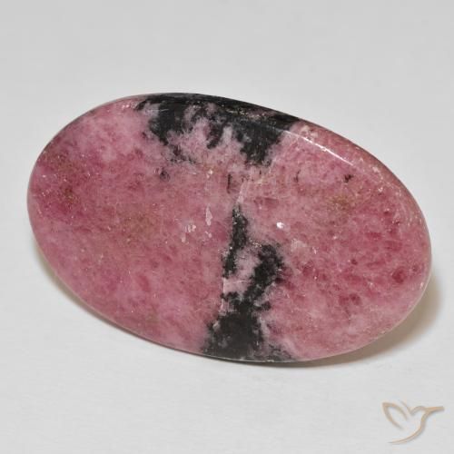 60.37 ct Multicolor Rhodonite Stone, Natural Rhodonite in Oval Cabochon Shape for Sale