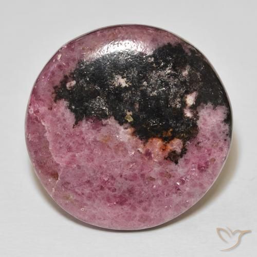 51.77 ct Multicolor Rhodonite Stone, Natural Rhodonite in Round Cabochon Shape for Sale
