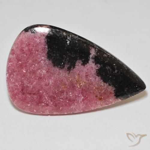 Rodonite a pera da 74,13 ct, 45,7 x 29,4 mm dall'Australia, Photo A