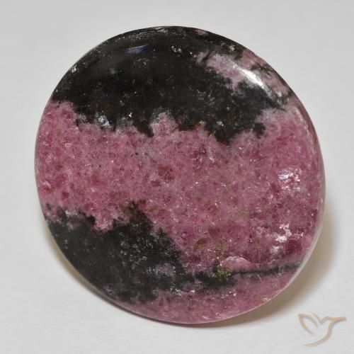 92.12 ct Multicolor Rhodonite Stone, Natural Rhodonite in Round Cabochon Shape for Sale