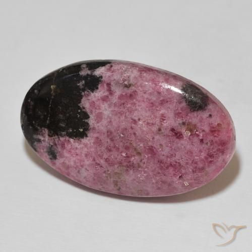 34.23 ct Multicolor Rhodonite Stone, Natural Rhodonite in Oval Cabochon Shape for Sale