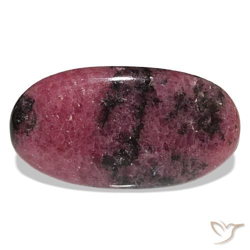 59.30 ct Multicolor Rhodonite Gemstone, Rhodonite Gem in Oval Cabochon Shape for Sale.