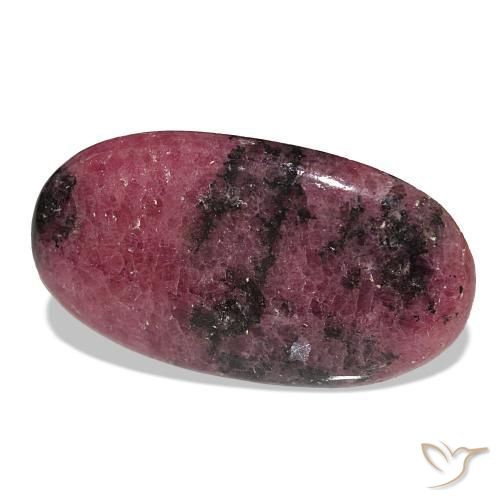 59.30 ct Multicolor Rhodonite Stone, Natural Rhodonite in Oval Cabochon Shape for Sale