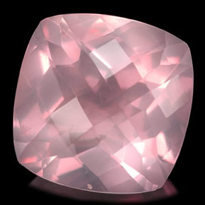 5.73 ct Pink Rose Quartz Stone, Natural Rose Quartz in Cushion-Cut Shape for Sale