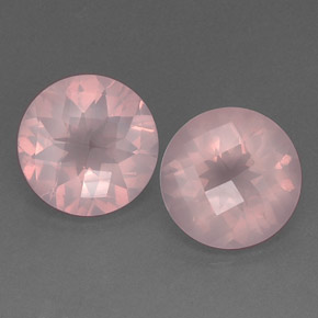 10.33 ct Pink Rose Quartz Gemstone, Rose Quartz Gem in Round Checkerboard Shape for Sale.