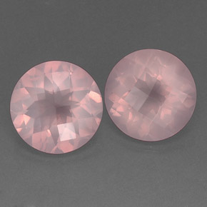 10.33 ct Pink Rose Quartz Stone, Natural Rose Quartz in Round Checkerboard Shape for Sale