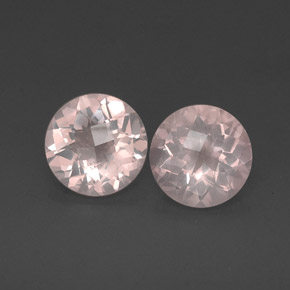 10.15 ct Pink Rose Quartz Gemstone, Rose Quartz Gem in Round Checkerboard Shape for Sale.