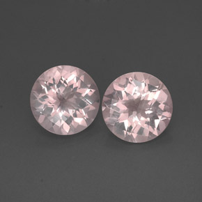10.50 ct Pink Rose Quartz Gemstone, Rose Quartz Gem in Round Checkerboard Shape for Sale.