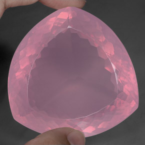 528.00 ct Pink Rose Quartz Gemstone, Rose Quartz Gem in Trillion Facet Shape for Sale.