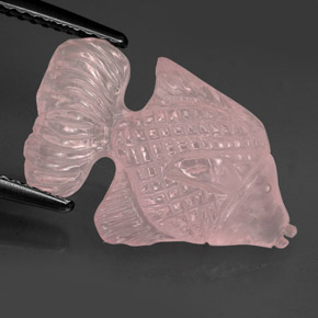 6.70 ct Pink Rose Quartz Stone, Natural Rose Quartz in Carved Fish Shape for Sale