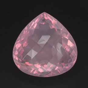 421.95 ct Pink Rose Quartz Gemstone, Rose Quartz Gem in Pear Checkerboard Shape for Sale.