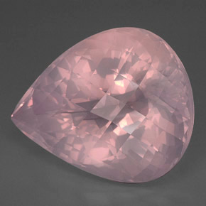 127.75 ct Pink Rose Quartz Stone, Natural Rose Quartz in Pear Checkerboard Shape for Sale