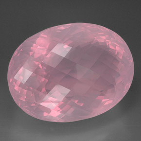 223.50 ct Pink Rose Quartz Stone, Natural Rose Quartz in Oval Checkerboard Shape for Sale
