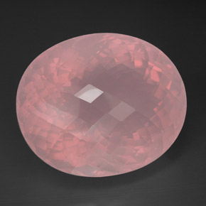173.95 ct Pink Rose Quartz Stone, Natural Rose Quartz in Oval Checkerboard Shape for Sale