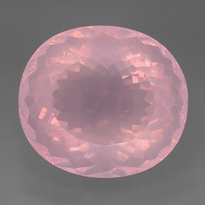 177.70 ct Pink Rose Quartz Gemstone, Rose Quartz Gem in Oval Facet Shape for Sale.
