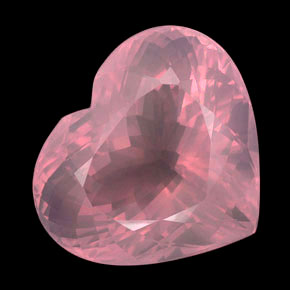 213.25 ct Pink Rose Quartz Gemstone, Rose Quartz Gem in Heart Facet Shape for Sale.