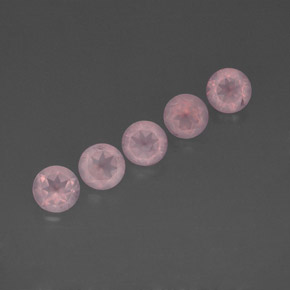 3.77 ct Pink Rose Quartz Gemstone, Rose Quartz Gem in Round Facet Shape for Sale.