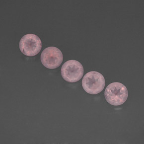 3.77 ct Pink Rose Quartz Stone, Natural Rose Quartz in Round Facet Shape for Sale